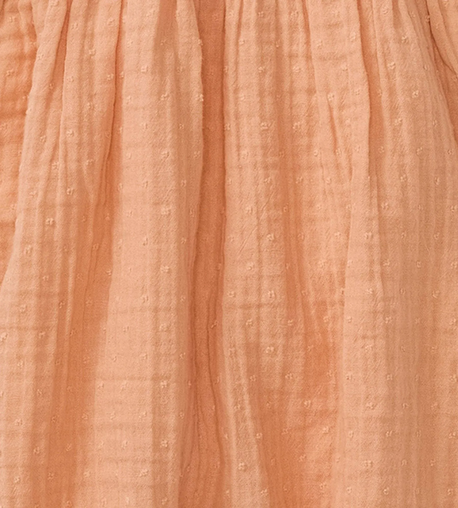 Dotted Muslin Jumpsuit: Peach Puff / 0-3 Months