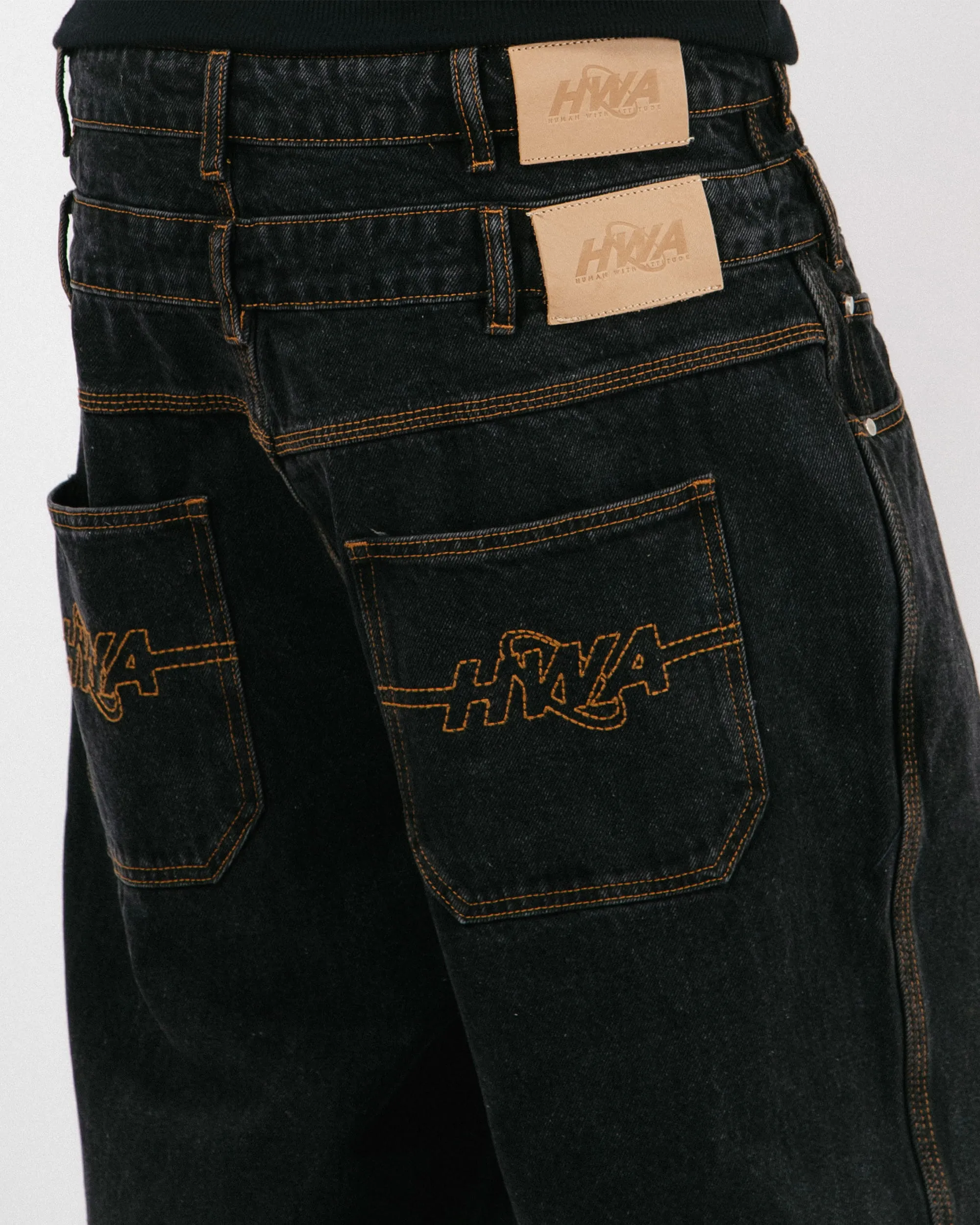 Double Belt Denim - Noir