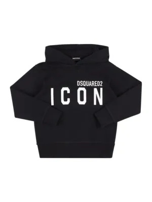 Dsquared2   Icon print cotton hoodie sweatshirt 
