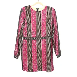 Endless Love Nude Black/Maroon Lace Overlay Dress- Size L