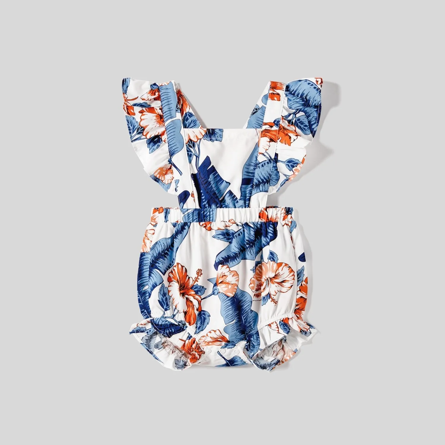 Family Matching Allover Floral Print Notched Neckline Belted Dresses and Cotton Colorblock Short-sleeve T-shirts Sets