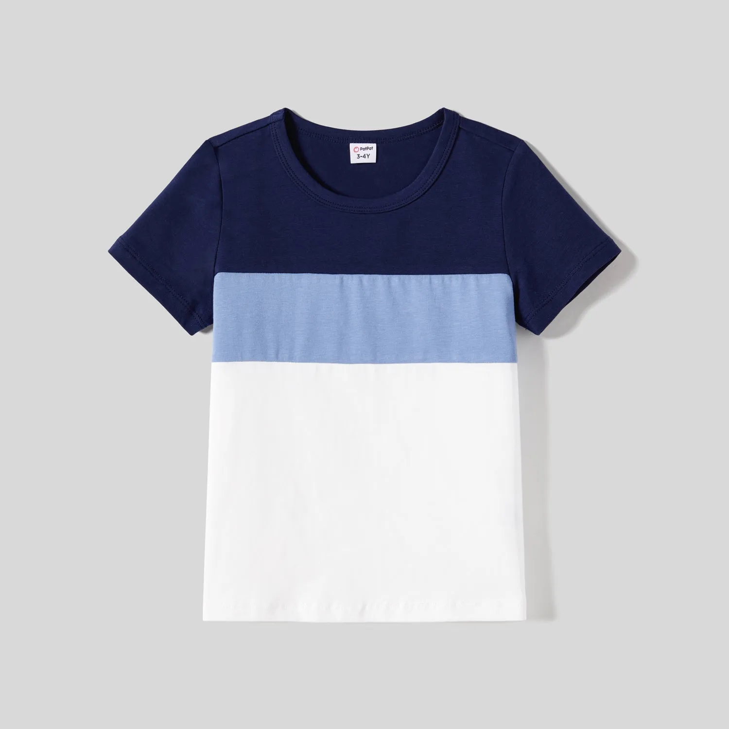 Family Matching Allover Floral Print Notched Neckline Belted Dresses and Cotton Colorblock Short-sleeve T-shirts Sets
