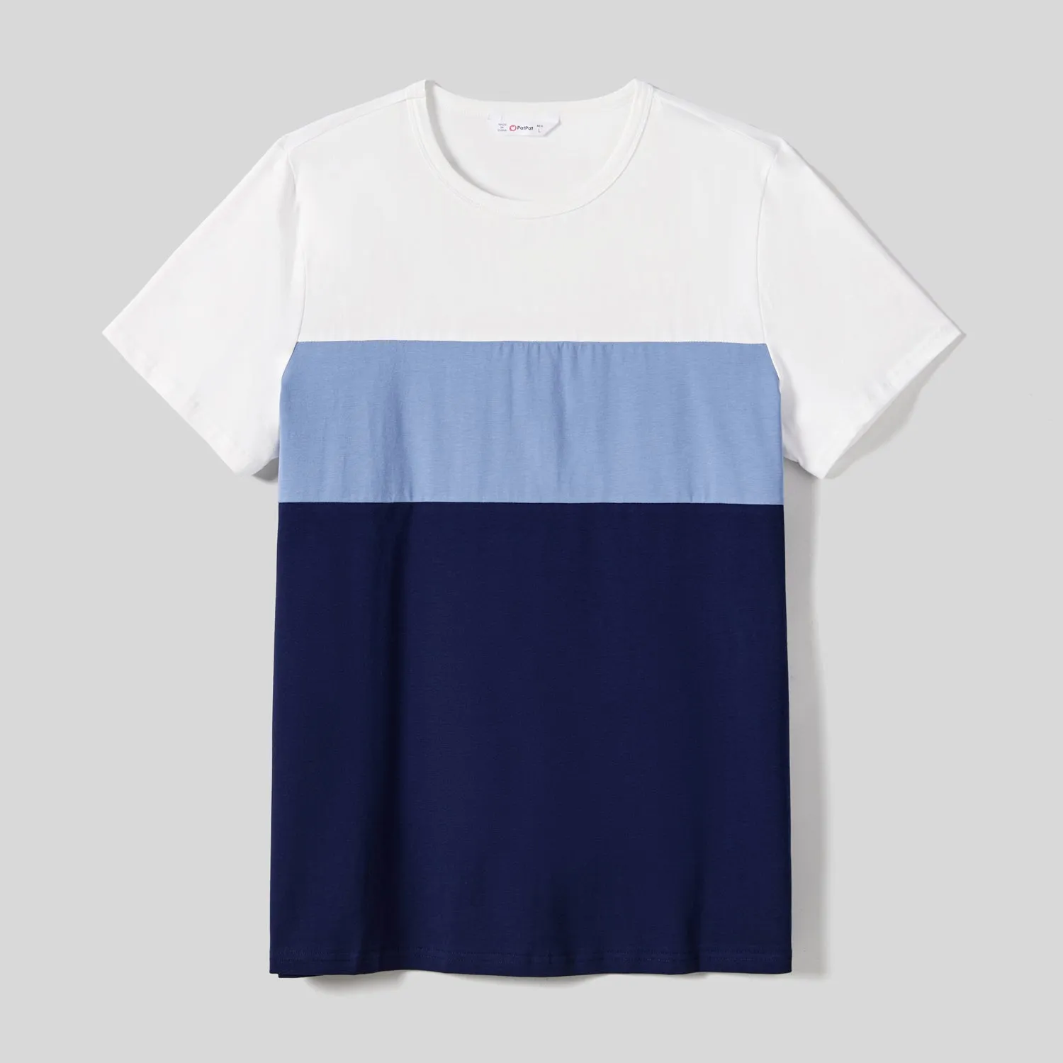 Family Matching Allover Floral Print Notched Neckline Belted Dresses and Cotton Colorblock Short-sleeve T-shirts Sets
