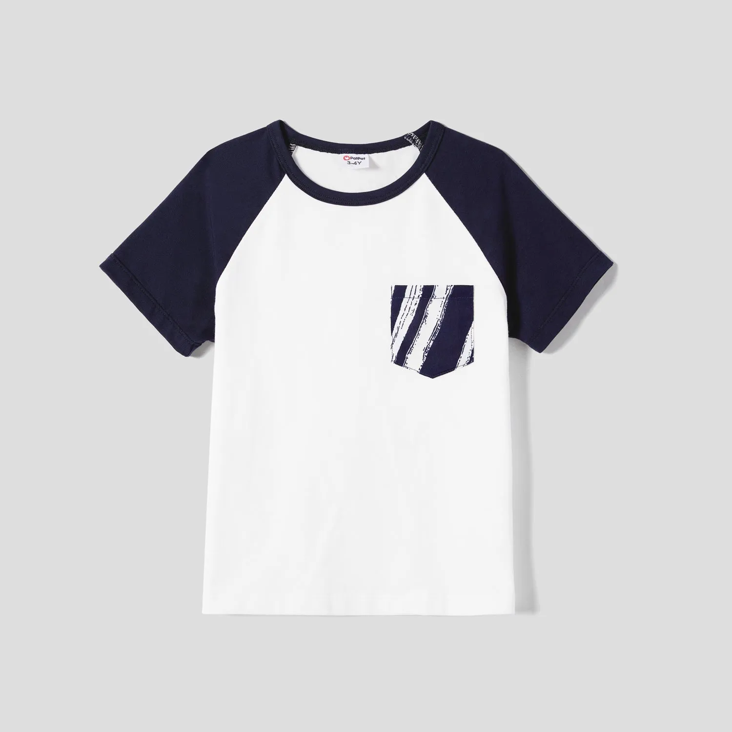 Family Matching Belted Striped Short-sleeve Dresses and Cotton Colorblock Short-sleeve T-shirts Sets