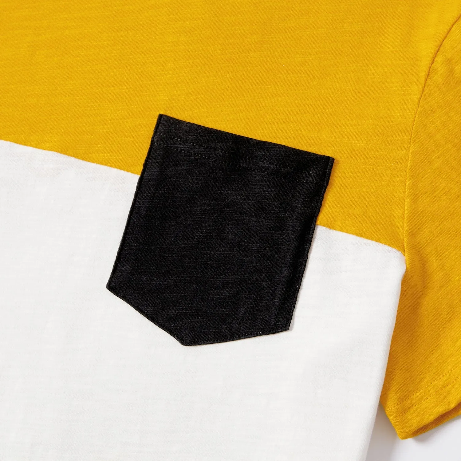 Family Matching Cotton Colorblock Short-sleeve Tee and Allover Geo Print Cami Tops