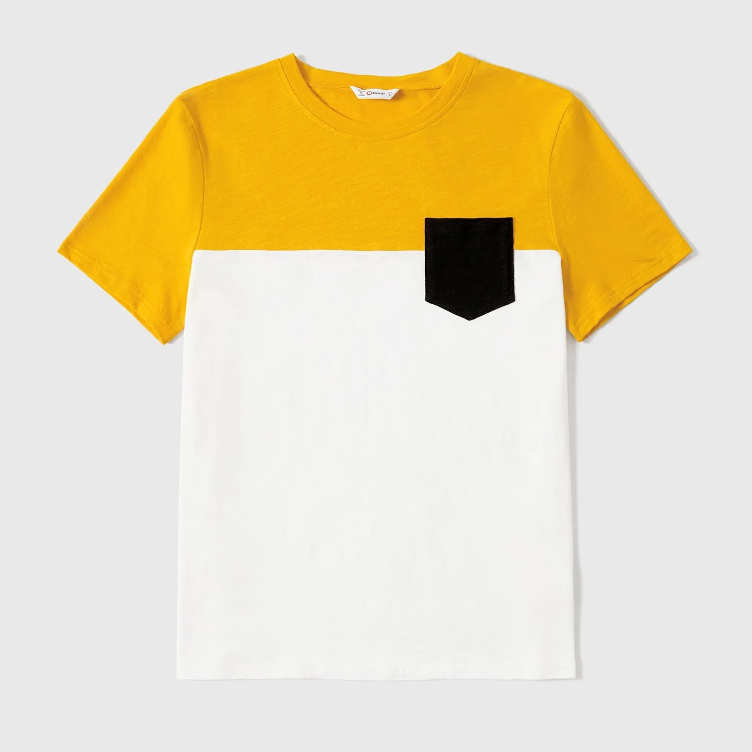 Family Matching Cotton Colorblock Short-sleeve Tee and Allover Geo Print Cami Tops