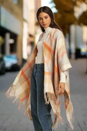 Fancy Loose Large Cape With Self Fabric Belt