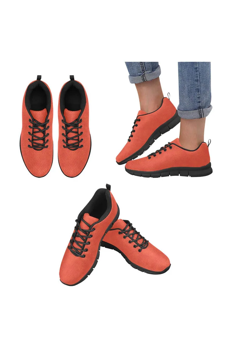 Fiery Orange Women's Breathable Running Shoes (Model 055)
