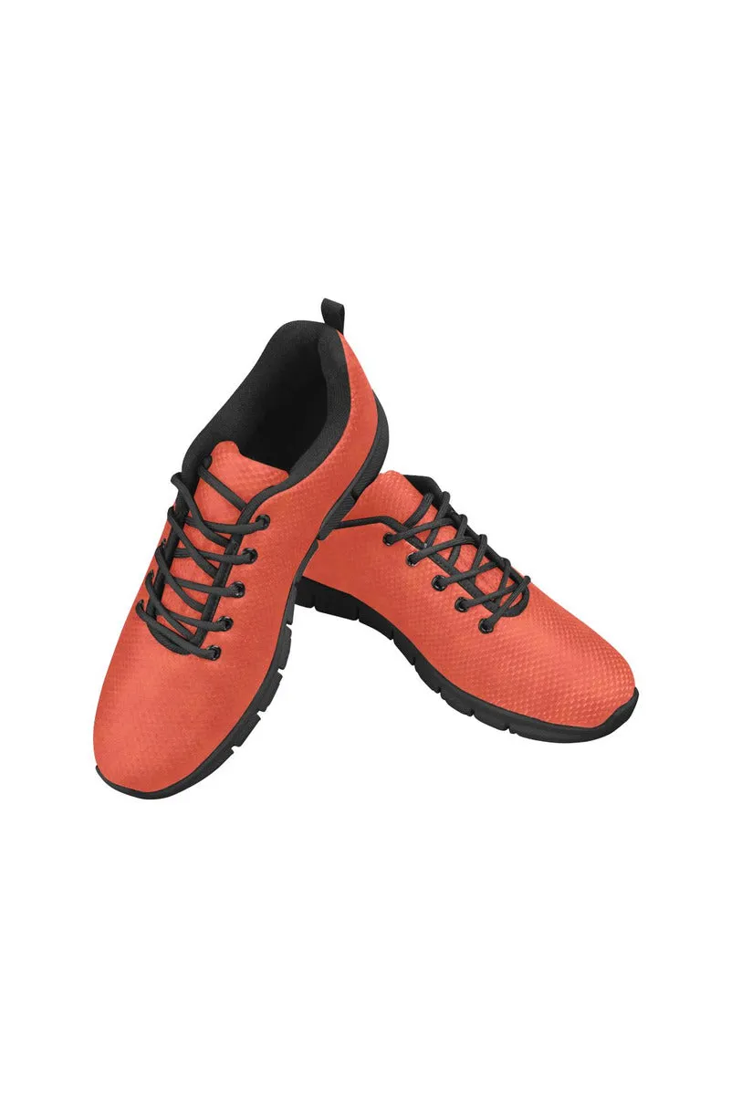 Fiery Orange Women's Breathable Running Shoes (Model 055)