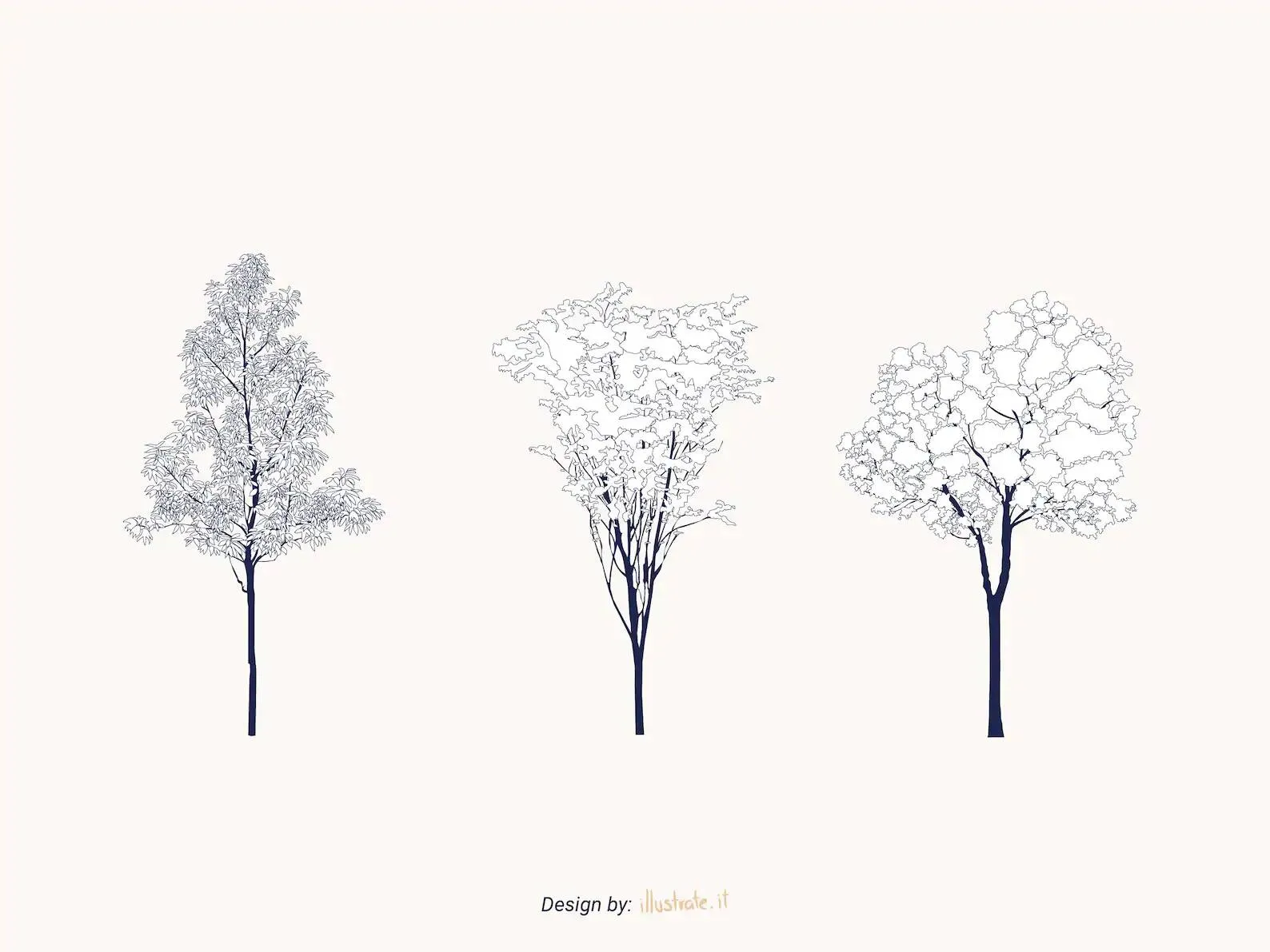 Flat Vector Urban Trees Pack
