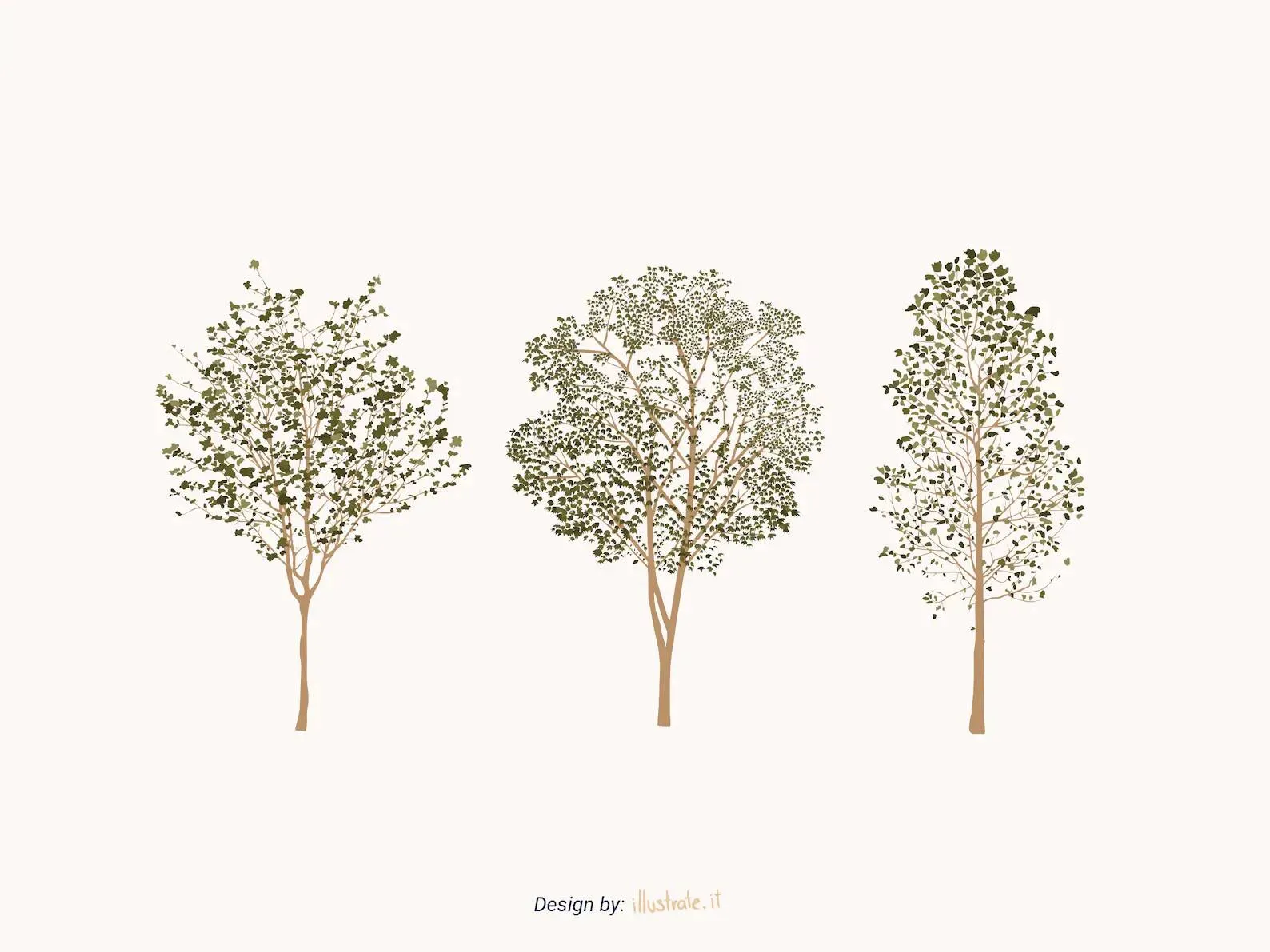 Flat Vector Urban Trees Pack