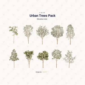 Flat Vector Urban Trees Pack