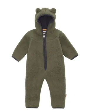 Fleece Umeko Soft Shell Baby Romper | Recycled Polyester in Forest | Molo