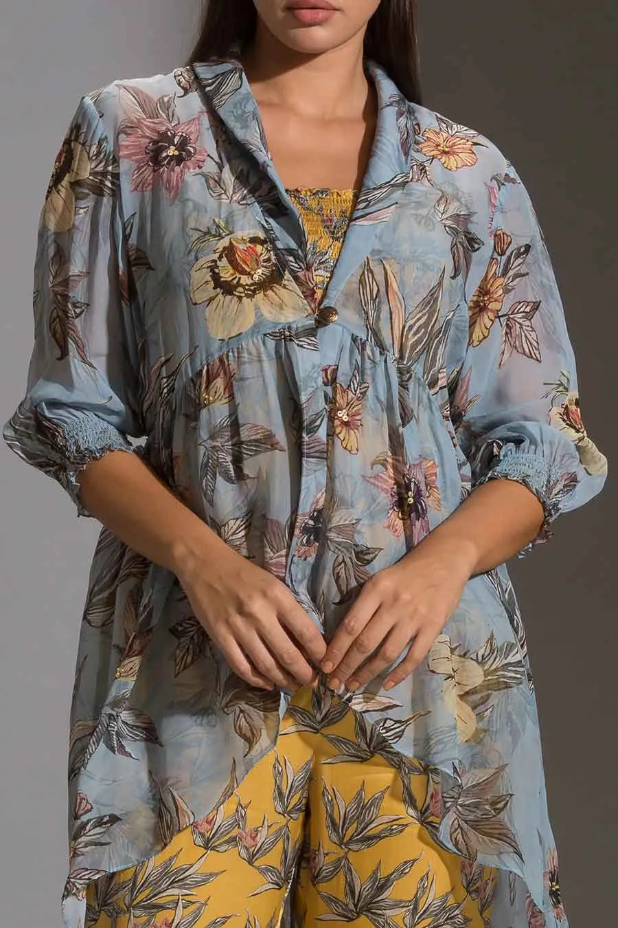 Floral Print Jumpsuit & Jacket Set