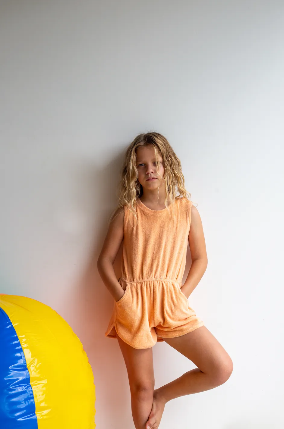 Florrie Terry Jumpsuit - Peach Nougat
