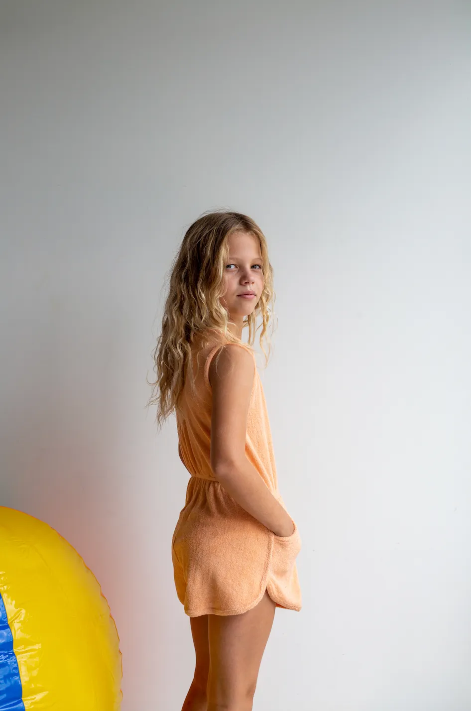 Florrie Terry Jumpsuit - Peach Nougat