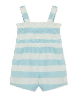 Focus Kids Blue Stripe Terry Romper (3M-12M)