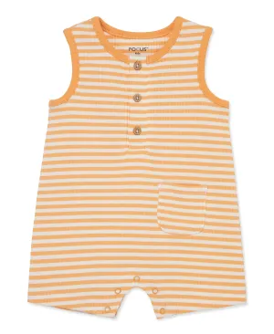 Focus Kids Orange Stripe Ribbed Romper (3M-12M)