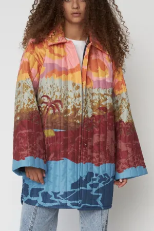 Forudbestilling - Stella Nova - Quilted Landscape Coat - 176 Sunshine Orange