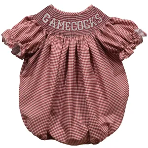 Gamecocks Smocked Gingham Romper