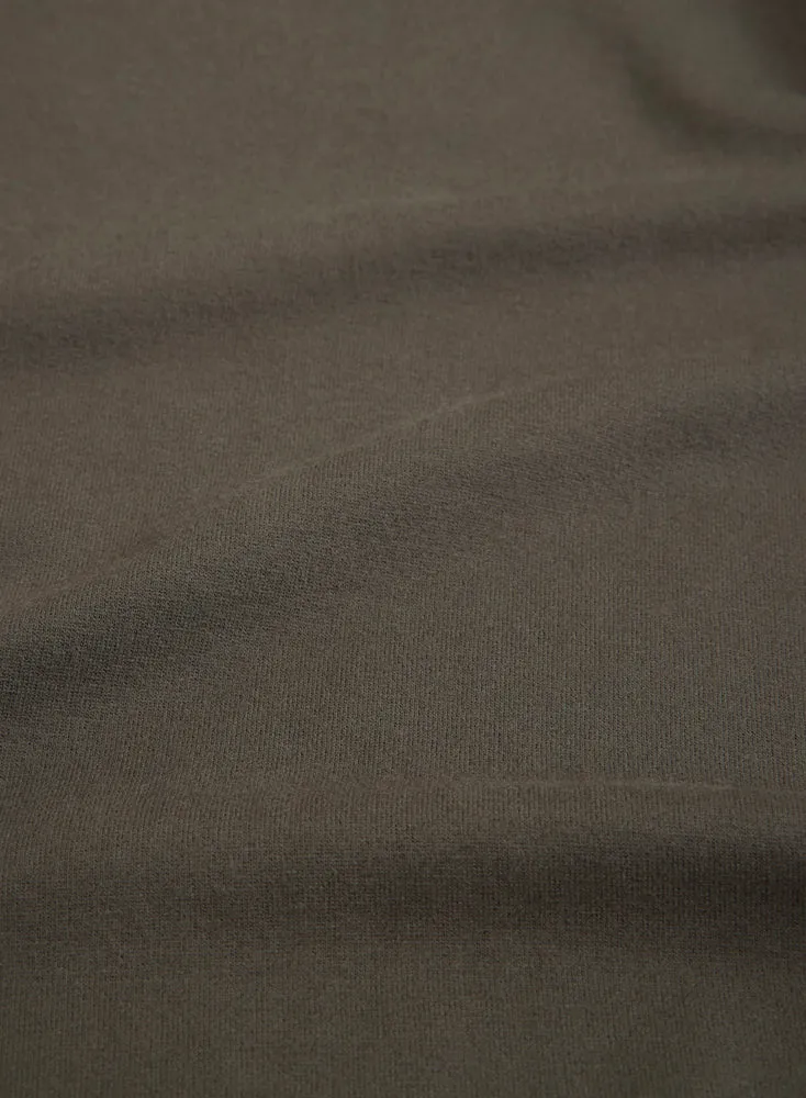 Gilet Kaki Zippé à Capuche Manches Longues en Viscose et Élasthanne