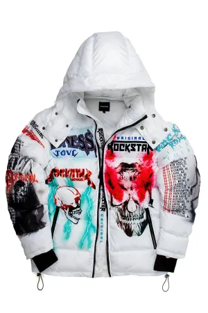Girls Nastasia White Puffer Jacket