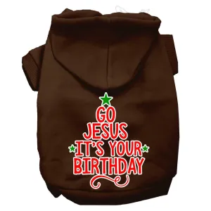 Go Jesus Screen Print Dog Hoodie Brown Xl (16)