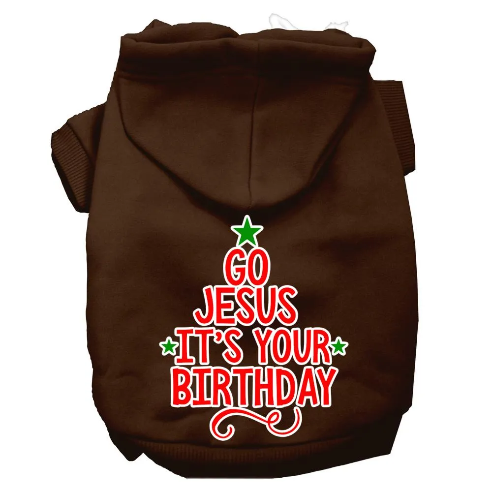 Go Jesus Screen Print Dog Hoodie Brown Xl (16)