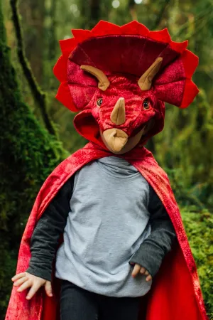 Great Pretenders Triceratops Hooded Dinosaur Cape Size 4/5