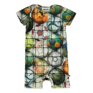 Green Footballs Romper
