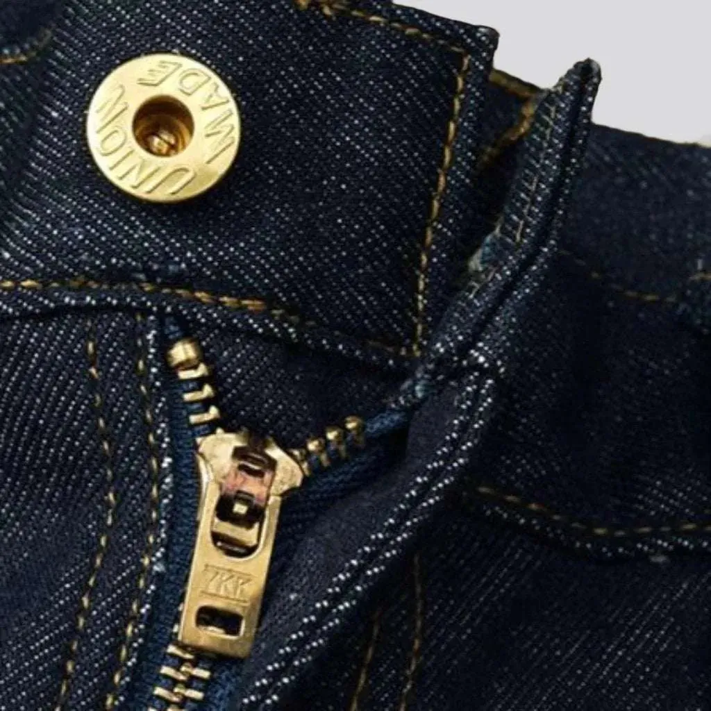 Heavyweight men's mid-waist jeans
