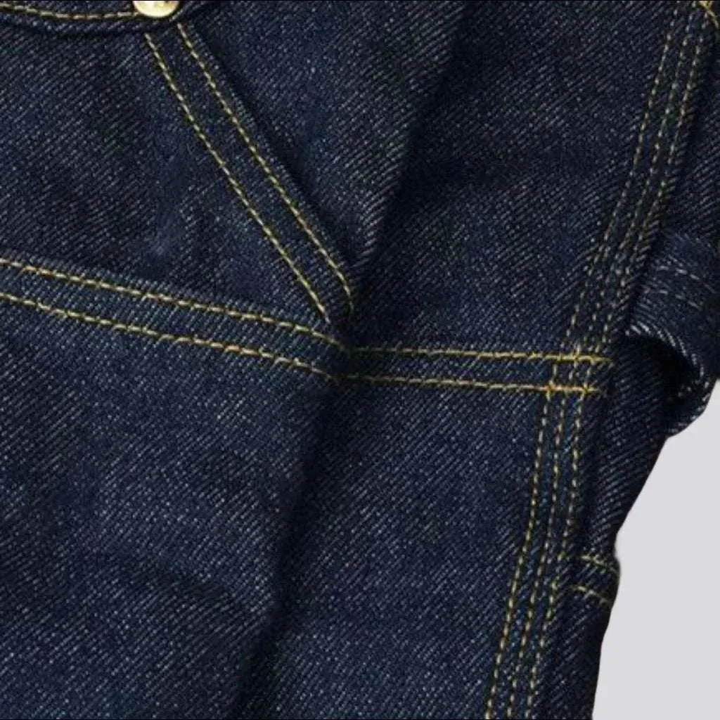 Heavyweight men's mid-waist jeans