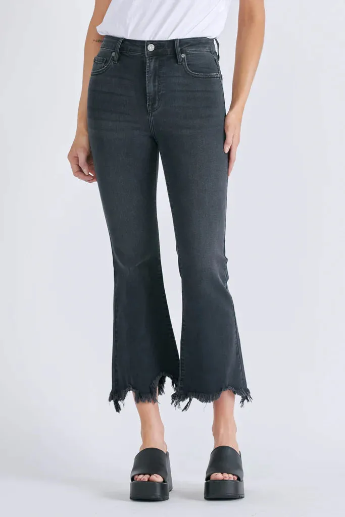 Hi Rise Super Fray Flare | Black