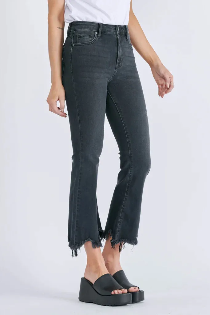 Hi Rise Super Fray Flare | Black