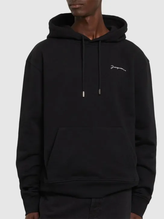 Jacquemus   Le Sweatshirt Brode cotton hoodie 