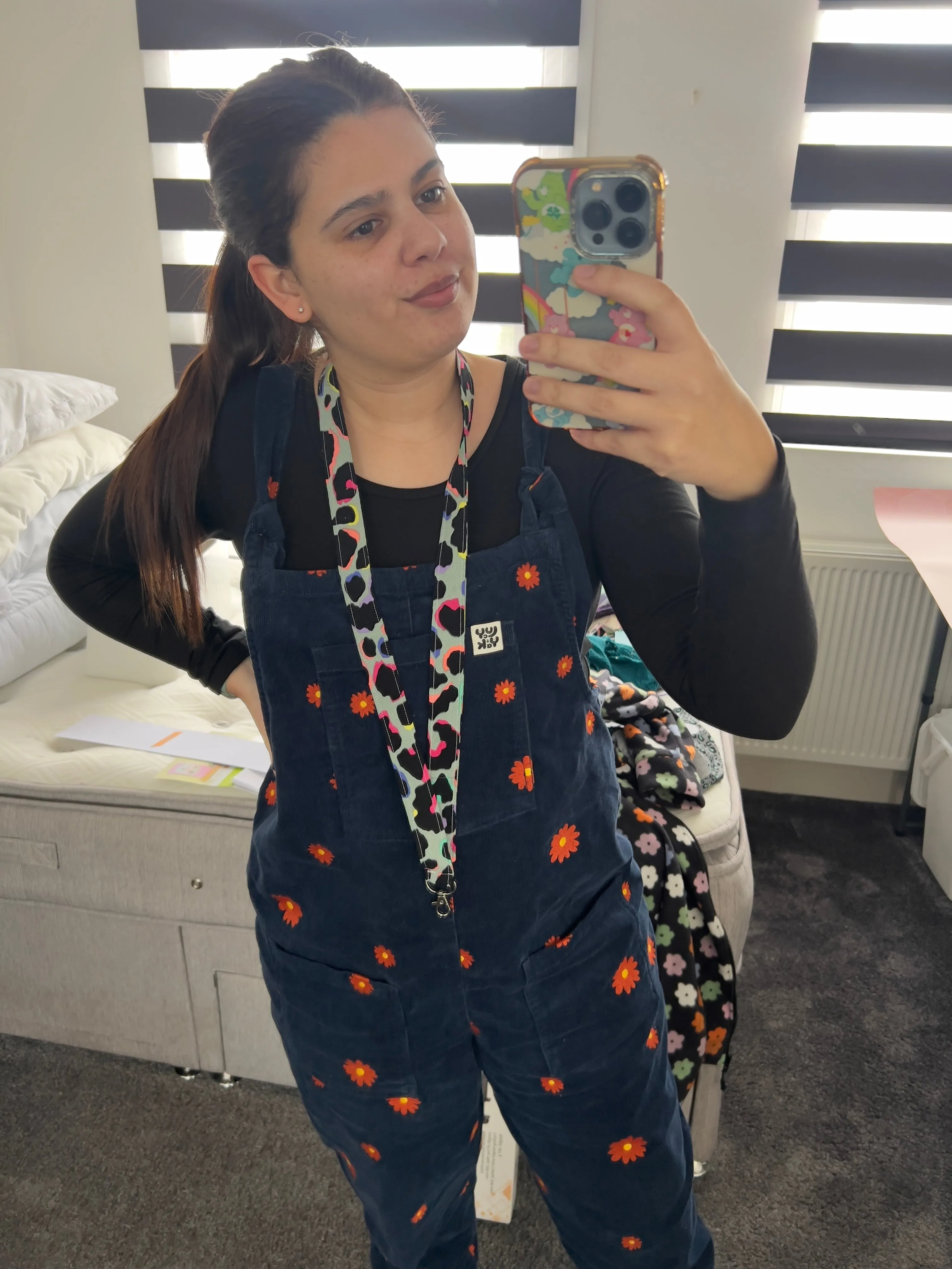 Khaki Rainbow Leopard Print Lanyard