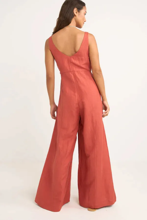 Kiki Wide Leg Jumpsuit in Nectar