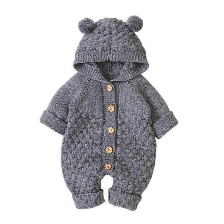 Knit Baby Bear Onesie