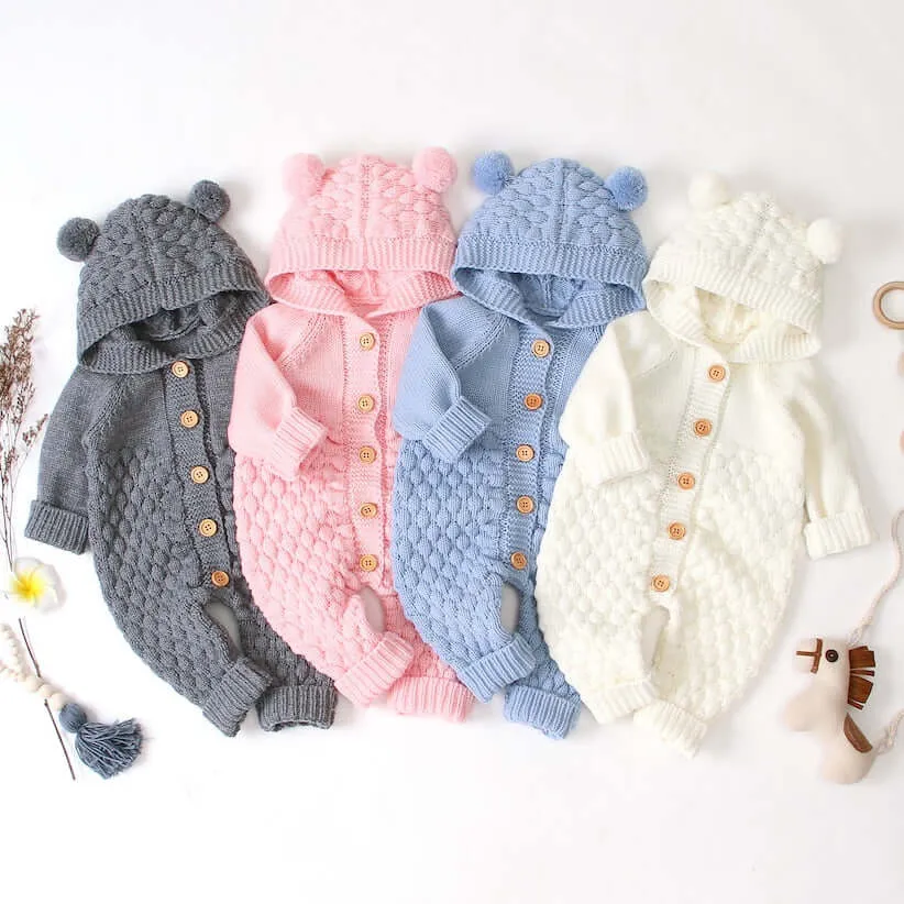 Knit Baby Bear Onesie