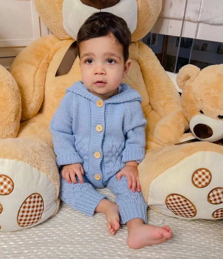 Knit Baby Bear Onesie