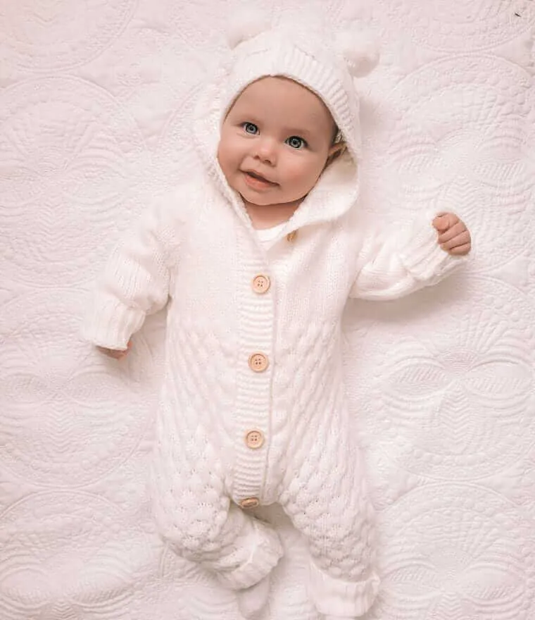 Knit Baby Bear Onesie