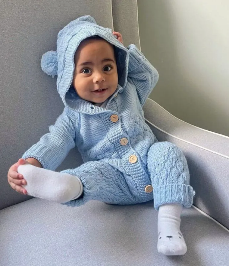 Knit Baby Bear Onesie