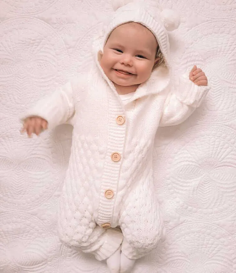 Knit Baby Bear Onesie