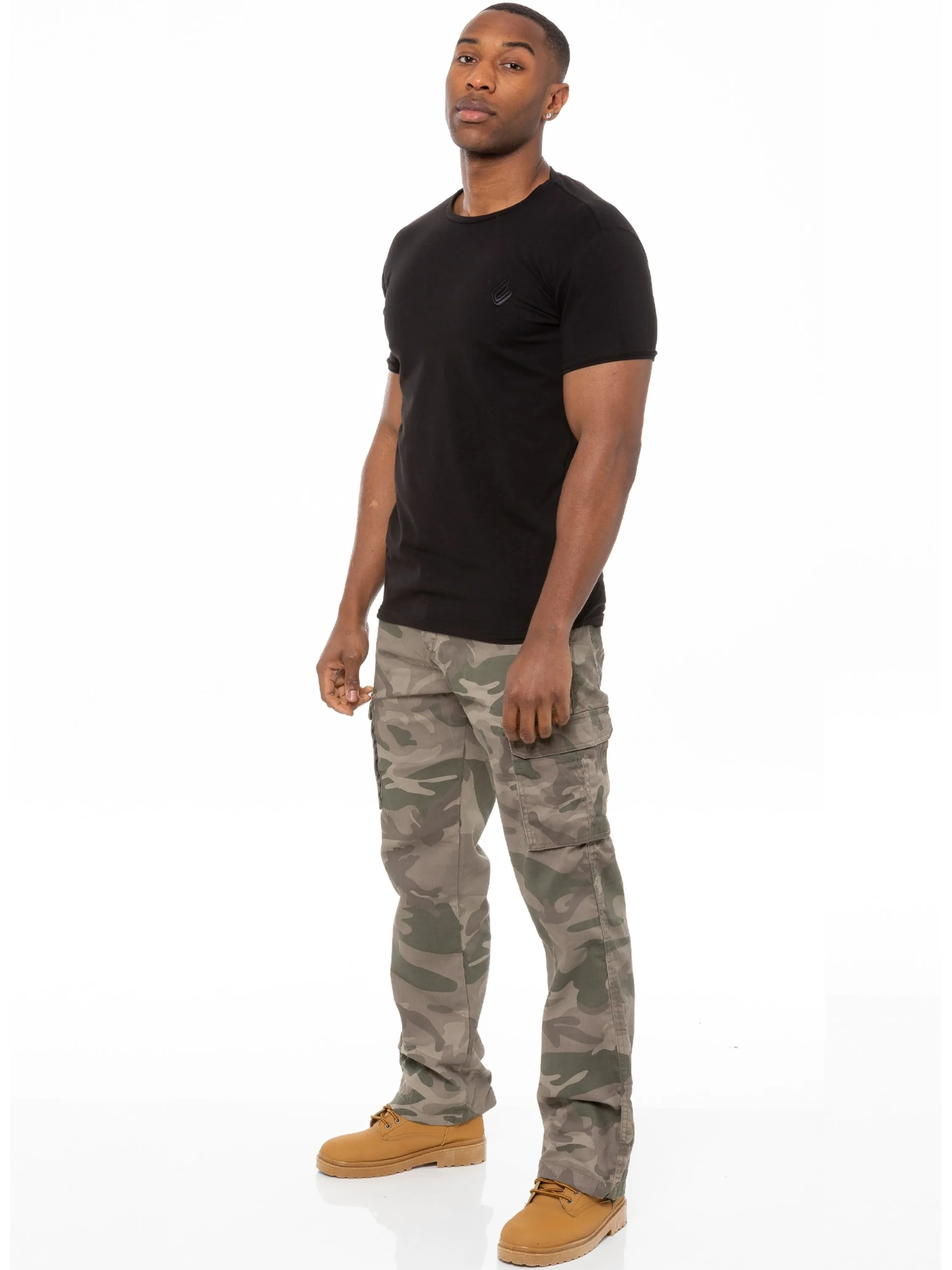 Kruze | Mens Cargo Camo Trousers