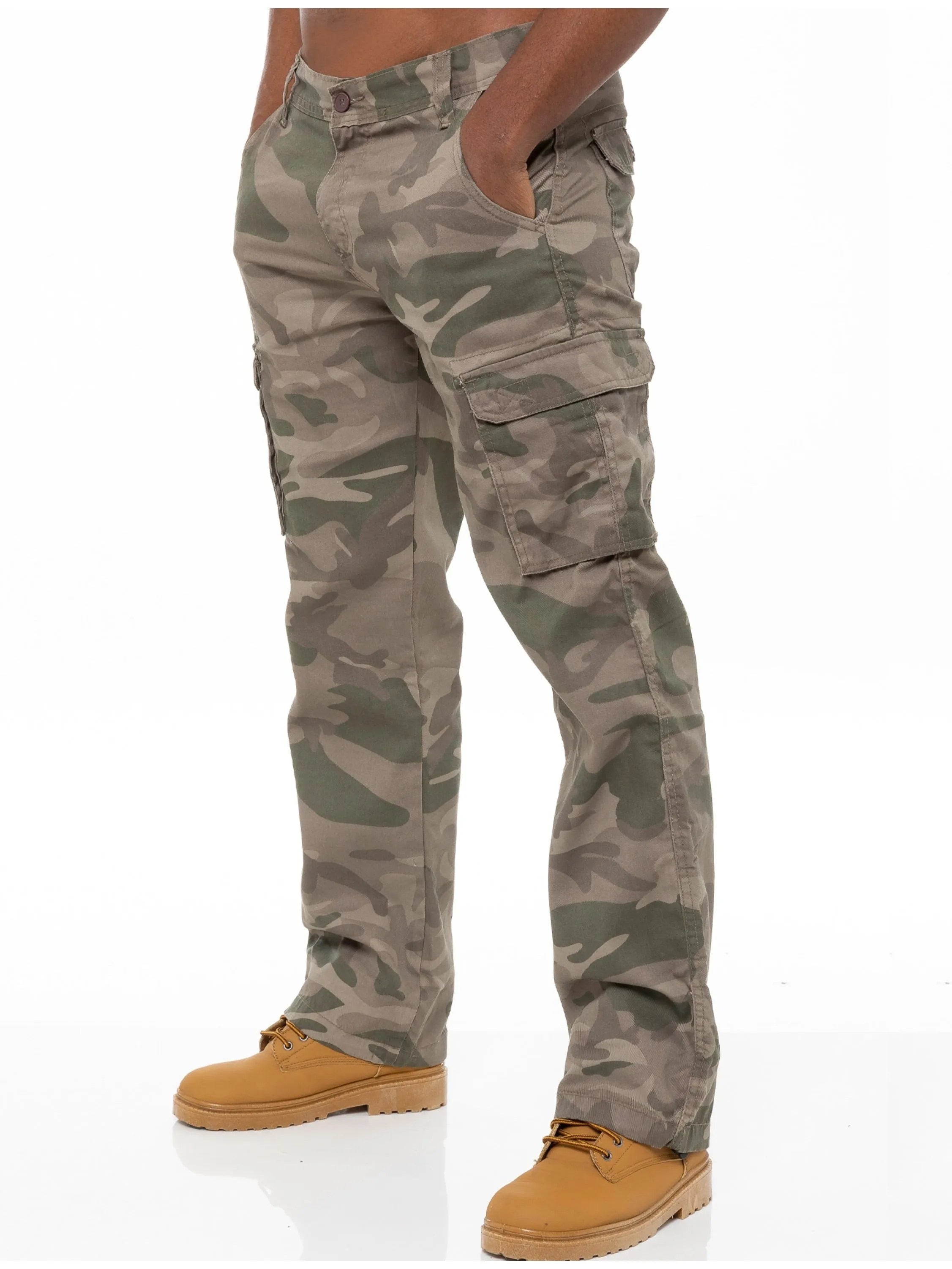 Kruze | Mens Cargo Camo Trousers