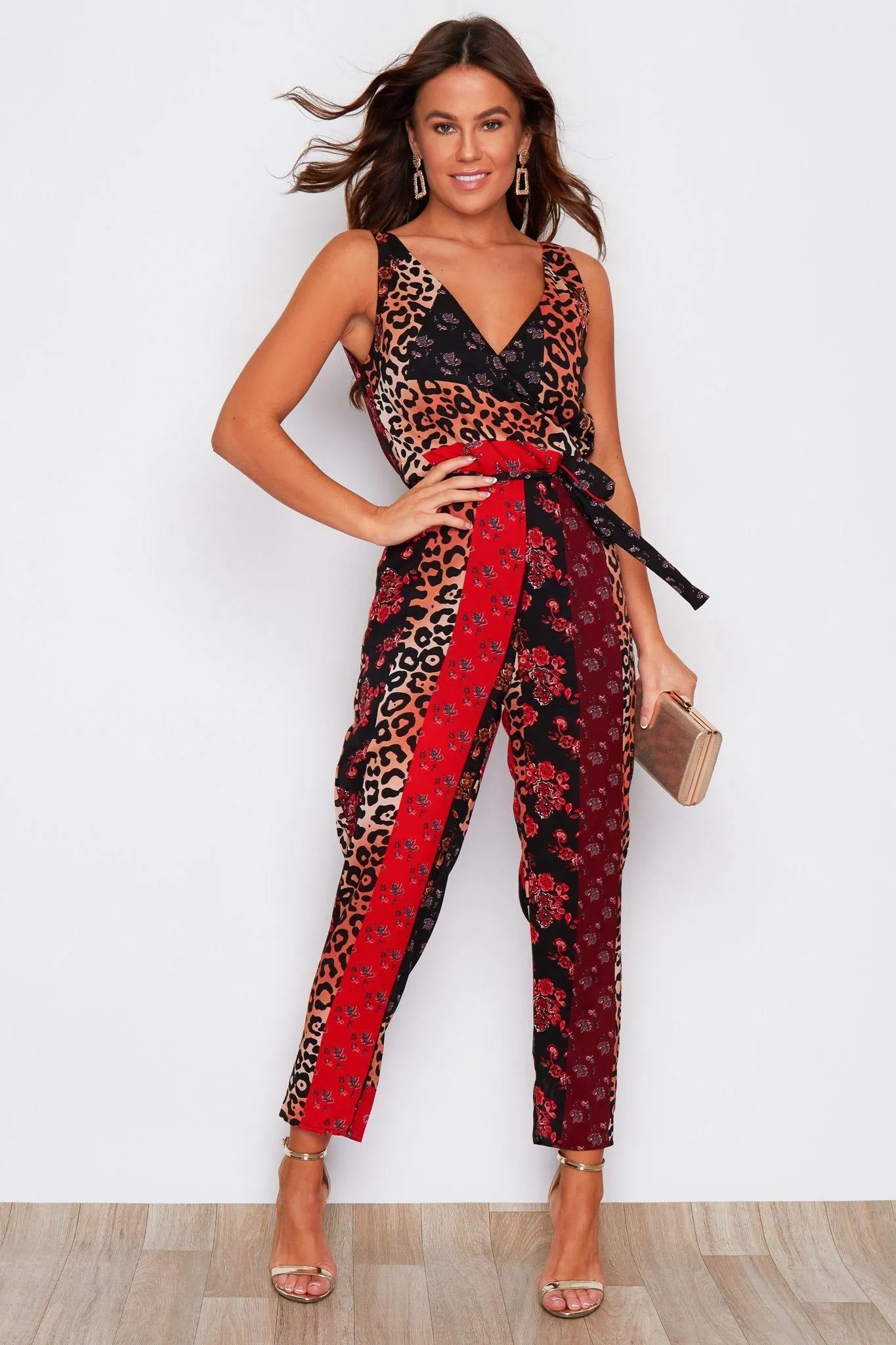 Leo cheetah multi print jumpsuit