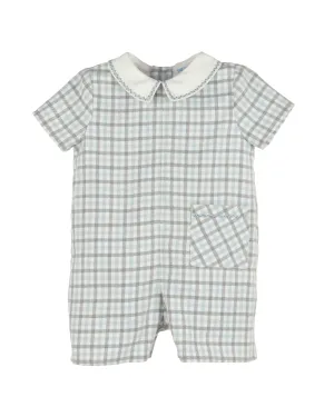 Light Blue Gray Collared Romper