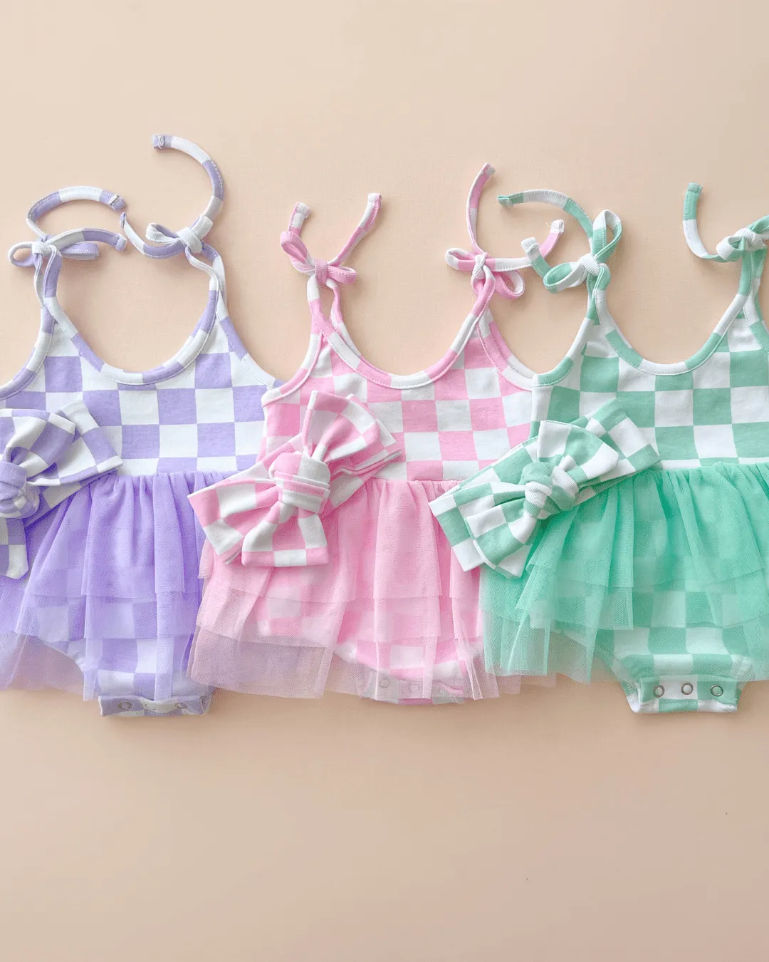 LPK Tutu Romper - Checkered Pink