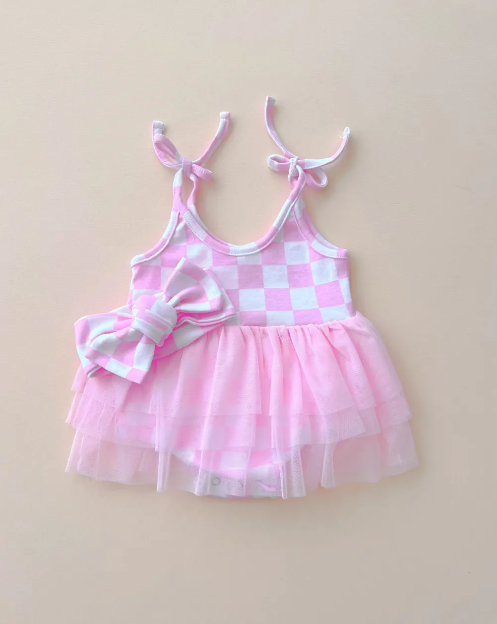 LPK Tutu Romper - Checkered Pink