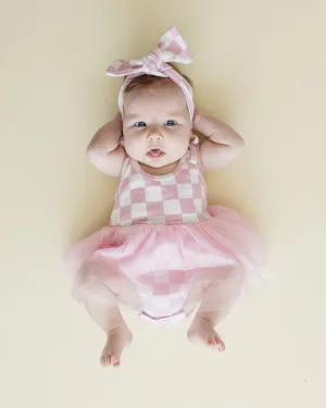 LPK Tutu Romper - Checkered Pink